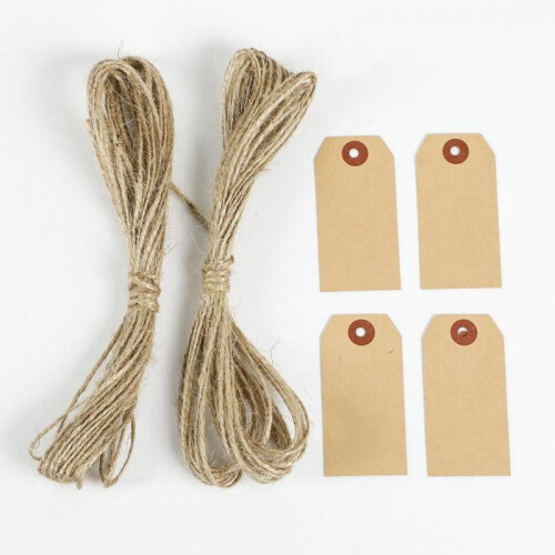 Manila Tags with String 100 Pieces 2