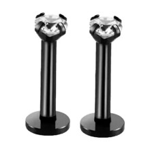 唇环耳钉 316L不锈钢 蒙罗 piercing 螺丝柱 黑色