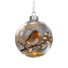 Boule décorative en acrylique en forme d'animal, 9,9 cm (3,9 pouces), pour sapin de Noël