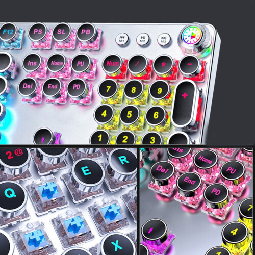 Mechanical Gaming Keyboard Rainbow Lighting 104 Keys 2