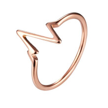 Women's Stainless Steel ECG Shape Ring Rose Gold Size 5