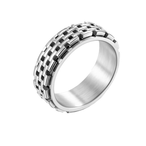 Ανδρικό δαχτυλίδι Fidget από ανοξείδωτο ατσάλι, με δυνατότητα περιστροφής, μέγεθος 10
