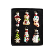 Ensemble de 6 décorations de Noël en verre style vintage