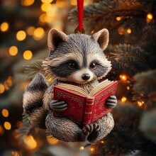 Ornement de Noël Renard Raton Laveur 1 pièce