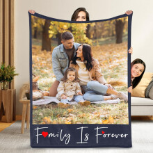Couverture en flanelle personnalisée avec photo et texte - Cadeau disponible en 4 tailles