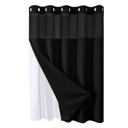 Rideau de douche en polyester imperméable et résistant, 54 x 72 pouces.