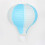 Heißluftballon-Papierlaternen, hellblau gestreift, 6er-Set 1
