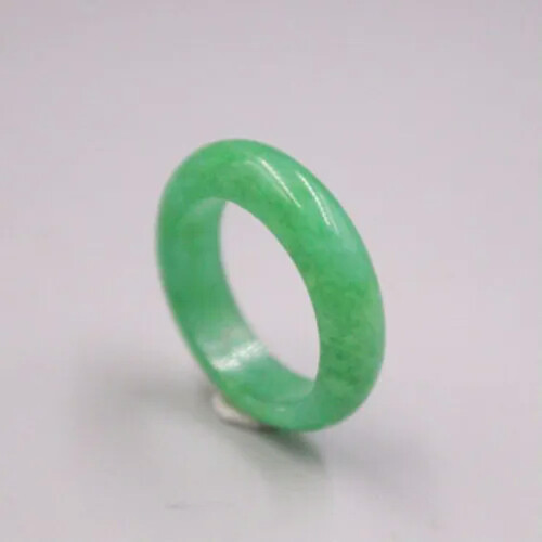 Grüner Jadeit-Ring für Damen, echter Naturjade, Größe 7-9