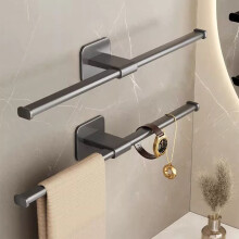 Barre porte-serviettes réglable sans perçage, fixation murale, renforcée