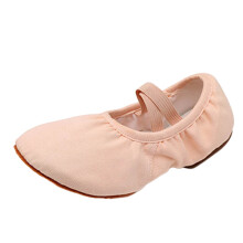 Chaussures de danse pour femmes, à enfiler, tige en toile, semelle en cuir, 1 cm