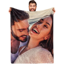 Couverture polaire personnalisée avec photo pour couples 150 x 200 cm