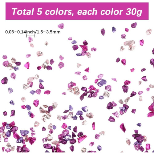Crushed Crystal Glitter Chips 5-Color 150g 1