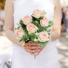 Bouquet de mini roses artificielles pour mariage, maison ou bureau