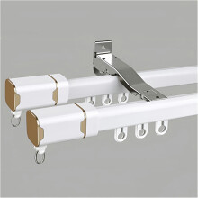 GXCZ Doppel-Gardinenschiene, weiße Aluminiumlegierung, 560 cm