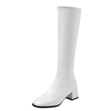 Damen-Stiefeletten aus PU, einfarbig, mittelhoher Absatz, Winter, Freizeit, Größe 6