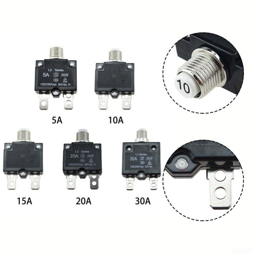 Resettable Circuit Breaker Panel 30A Overload Protection 2