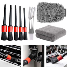 Ensemble de 8 brosses de nettoyage intérieur de voiture avec gants et serviette