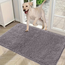 Tapis de pattes pour chien en chenille, absorbant, antidérapant et lavable