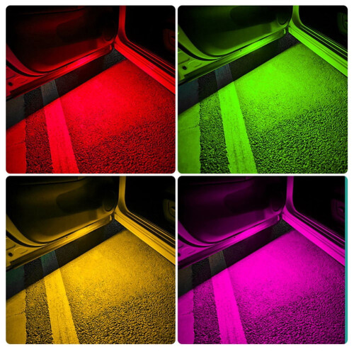 LED Car Door Sill Welcome Light Wireless USB Rechargeable 2 2