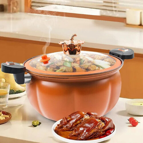 Non-Stick Pumpkin Mini Pressure Cooker Orange 8L 1