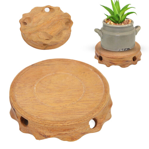 Wooden Teapot Base Round Display Stand 1 Piece 1