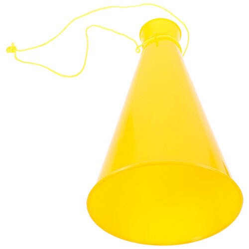 Plastic Cheer Megaphone Yellow 1 Pack 2