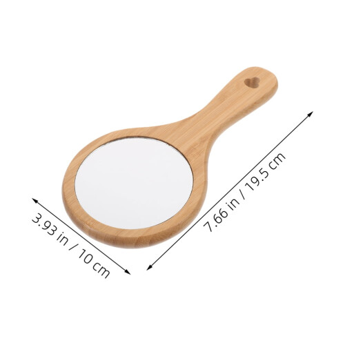 LEORX Wooden Handheld Makeup Mirror Light Brown 2 pcs 1