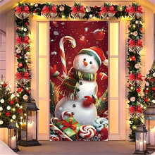 Housse de porte en forme de croix de Noël, tissu élastique résistant aux intempéries