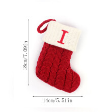 Lot de 6 chaussettes de Noël rouges avec lettres anglaises