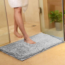 Tapis de bain chenille en microfibre à poils longs antidérapant 40 x 60 cm