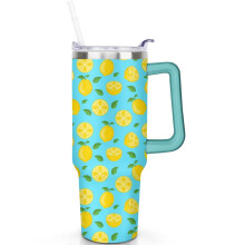Gobelet isotherme Ă motif citron, 1,2 L (40 oz).