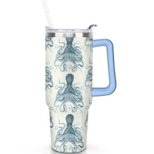 Gobelet isotherme en forme de pieuvre, en acier inoxydable, 1,2 L (40 oz).