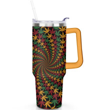 Gobelet isotherme Ă double paroi 1,2 L (40 oz) Ă motif feuilles de cannabis