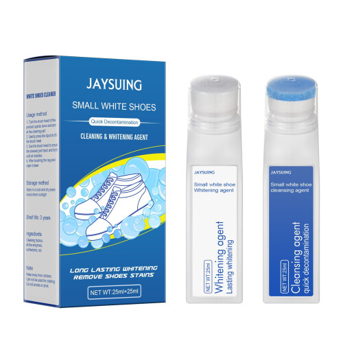 Sneaker Cleaner Set for White Shoes with Brush 25ml+25ml 1