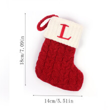 Lot de 6 chaussettes de Noël rouges avec lettres anglaises