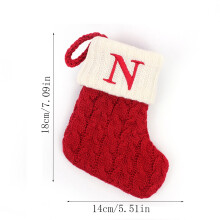 Ensemble de 3 chaussettes de Noël rouges avec lettres anglaises