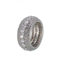 Moissanite Ring for Men Sterling Silver Pave Setting