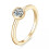 Bezel Set Round Moissanite Ring Sterling Silver 0.5 Ct 1