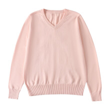 Unisex V-Neck Pullover Sweater for Kids 4-10 Years Pink