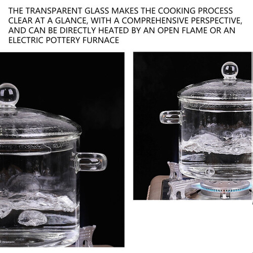 MOQIN Borosilicate Glass Saucepan 1900ml with Lid 2