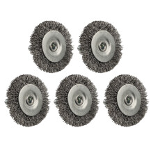Steel Wire Wheel Brush 2 inch Crimped 5 pcs with 1/4 inch