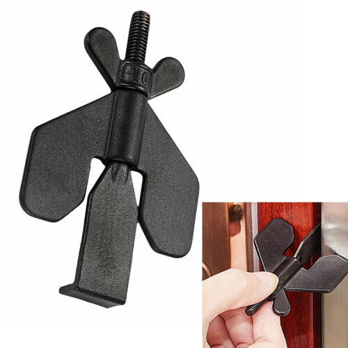 Bärbart dörrlås 304 rostfritt stål 8 cm svart 1