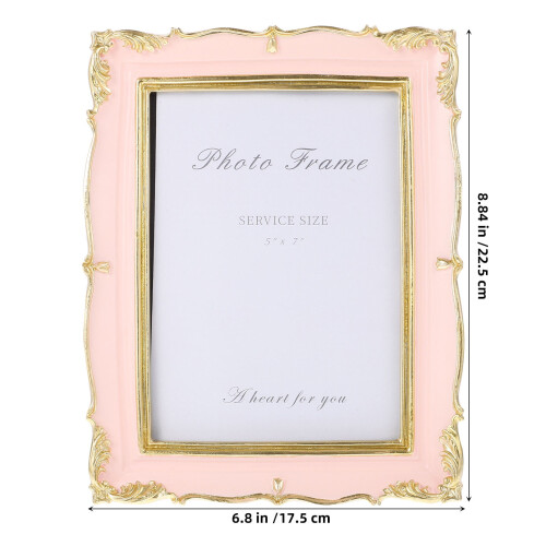 NICEXMAS Vintage Resin Table Photo Frame Pink 1 Pack 1