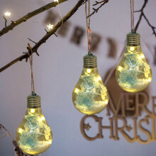 Clear Christmas Ball Ornaments Green Glowing Shatterproof