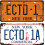 Réplica metálica da placa ECTO-1ECTO-1A, 12x6 polegadas. 1