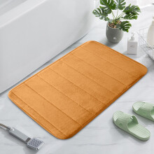 Tapis de bain en velours corail et mousse à mémoire de forme, 60 x 40 cm (2 pièces)