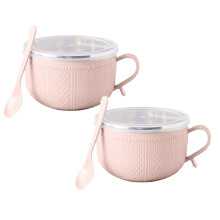 Tasse à soupe en céramique avec couvercle (2 pièces)