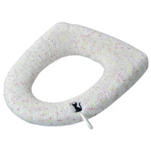 Coussin de siège de toilette en fausse fourrure à motif floral avec poignées (1 pièce)