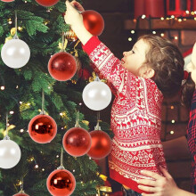 Boules de Noël décoratives en plastique incassable (lot de 4)