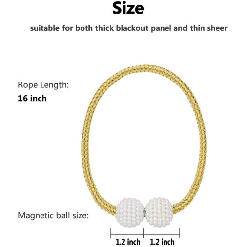 Magnetic Curtain Tiebacks Decorative 6 Pack 2